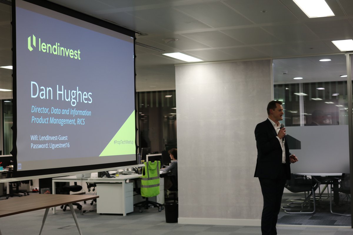 LendInvest's tweet photo. Next up is @PropertyDanH talking about the future of #PropTech and the impact of technology in #property #PropTechMeetup https://t.co/Kbi5pOpmQn