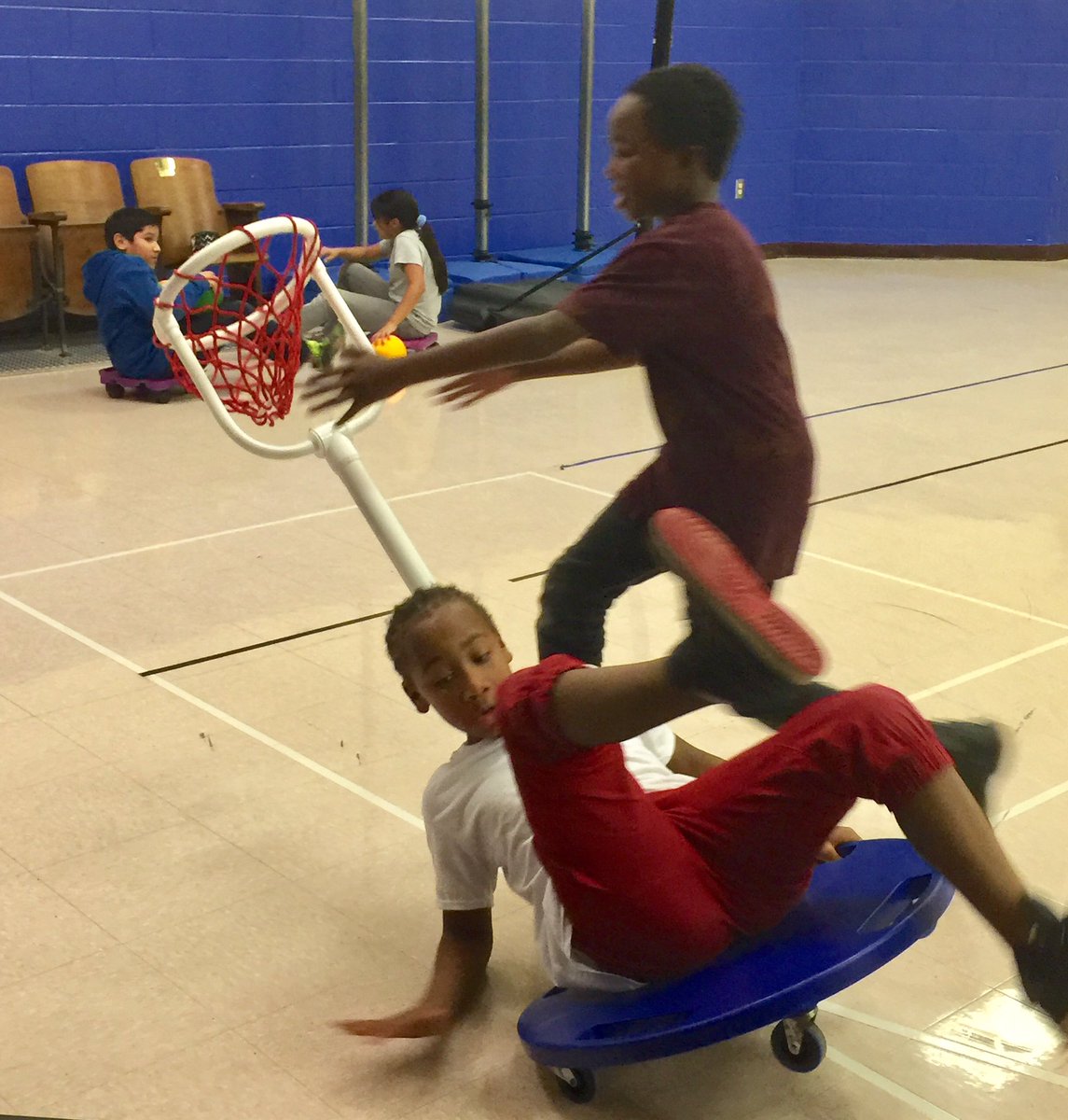 kellyfeimster's tweet photo. So much fun playing scooter basketball with @RSSinformation Hurley Ss! Great game, Mr. Johnson. #rsspe https://t.co/f7NzJEg1Z5