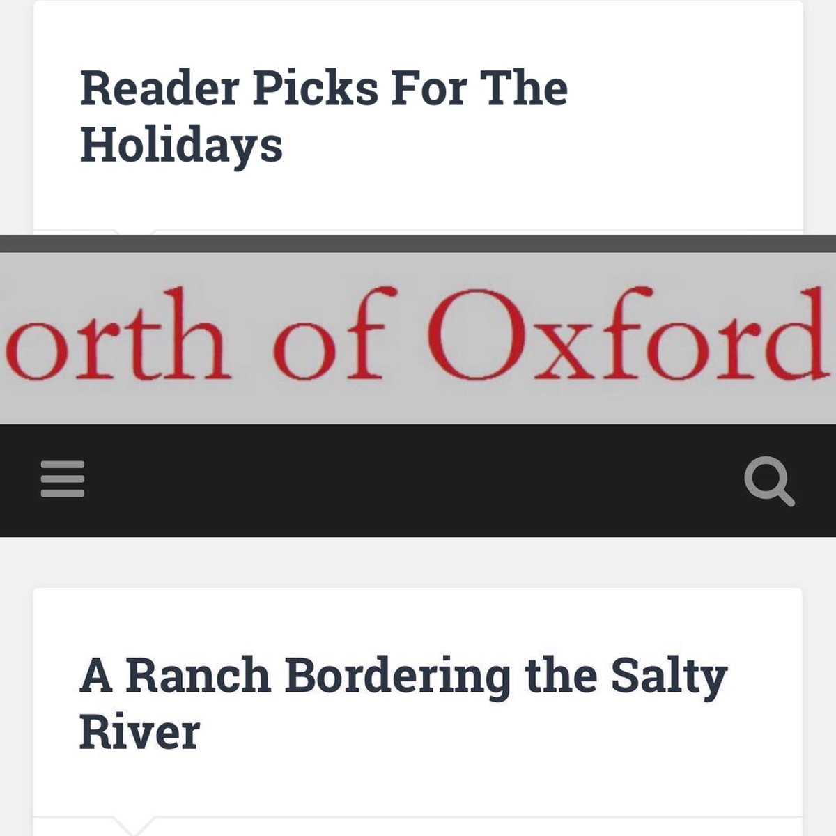 SmpageSteve's tweet photo. A Ranch Bordering the Salty River on Reader Picks For The Holidays https://t.co/qXHpvKlOhfโฆ @SmpageSteve #northofoxford #bookselections https://t.co/27QOW6NvQe