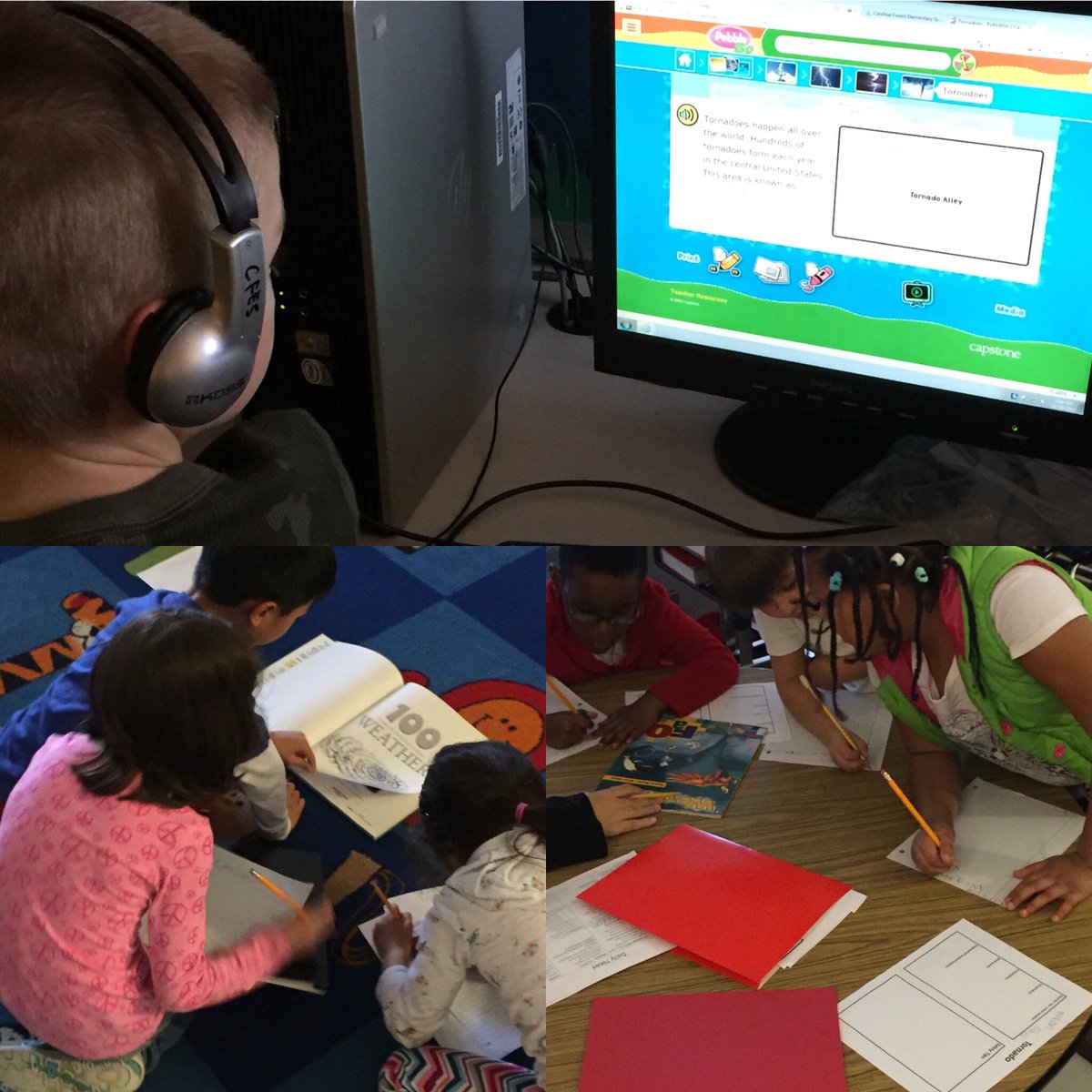 CFESRedBirds2nd's tweet photo. Using different resources to get information I order to create a PSA on severe weather!! #projectbasedlearning #FCPS https://t.co/K3yvi8X64Q