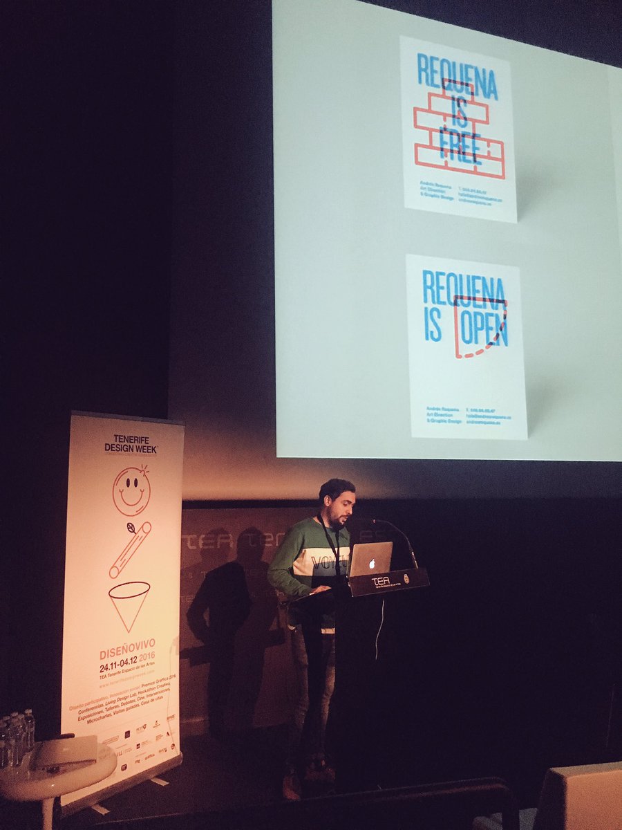 TFDesignWeek's tweet photo. @andresreq comienza su intervención en @teatenerife @easd_tfe @CanalULL @participatfe @PrensaTenerife #TDWeek2016 https://t.co/wWAZ76hImD