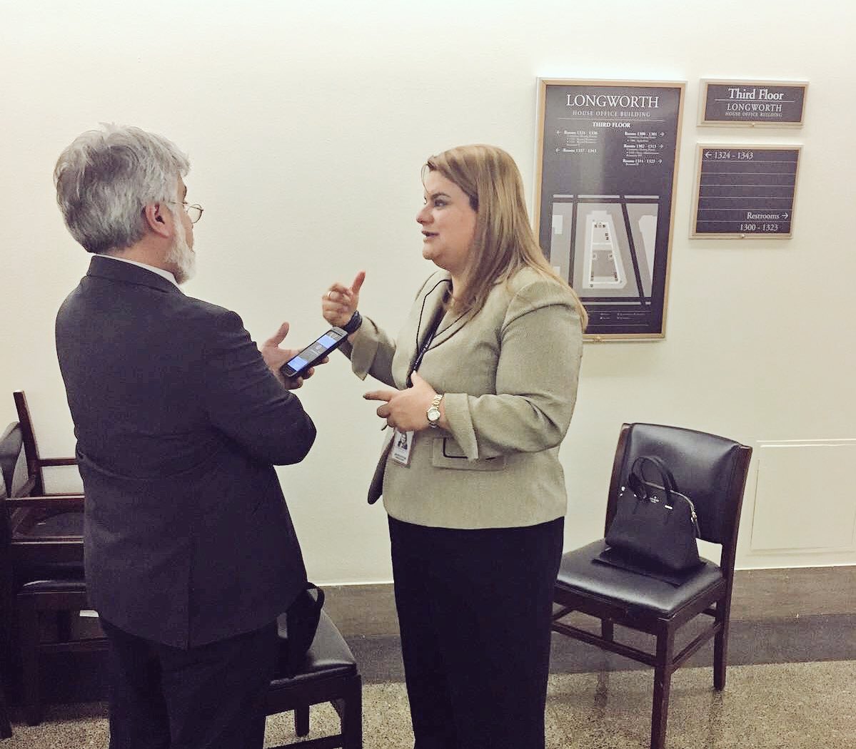 Jenniffer's tweet photo. En entrevista con @JoseADelgadoEND de @ElNuevoDia en Washington DC sobre varios asuntos. https://t.co/ecuCHZe0yB