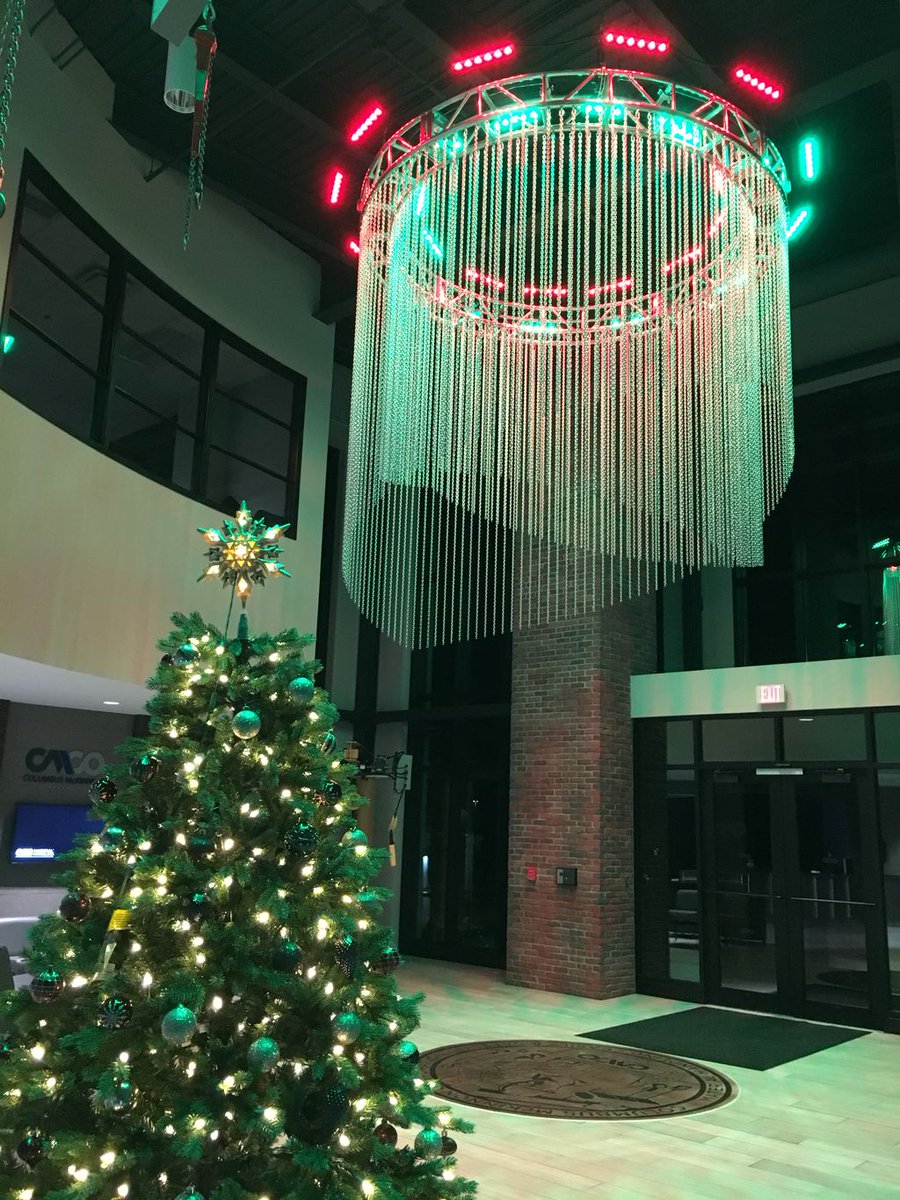 The “Chain-delier” at our new corporate HQ features 2,264 feet of zinc-plated CM chain mfr'd at our facility in Lexington, TN!