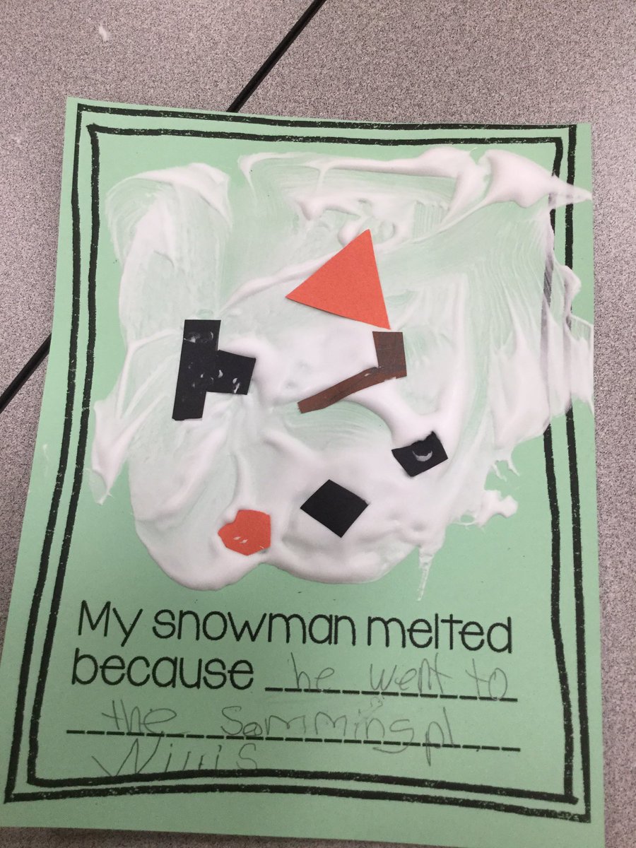 Nicole Corn How Did Your Snowman Melt Shaving Cream And Glue Makes Puffy Paint Messy But Fun Iteachk Kindergarten Kinderchat T Co 9g9fzxlpql