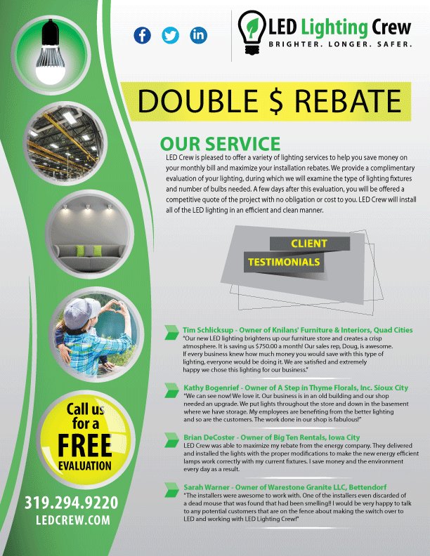 LEDLightingCrew's tweet photo. #LEDLightingCrew #EnergySavings #DoubleRebates #Lighting #LED #Lights https://t.co/5g5FpUyGvU