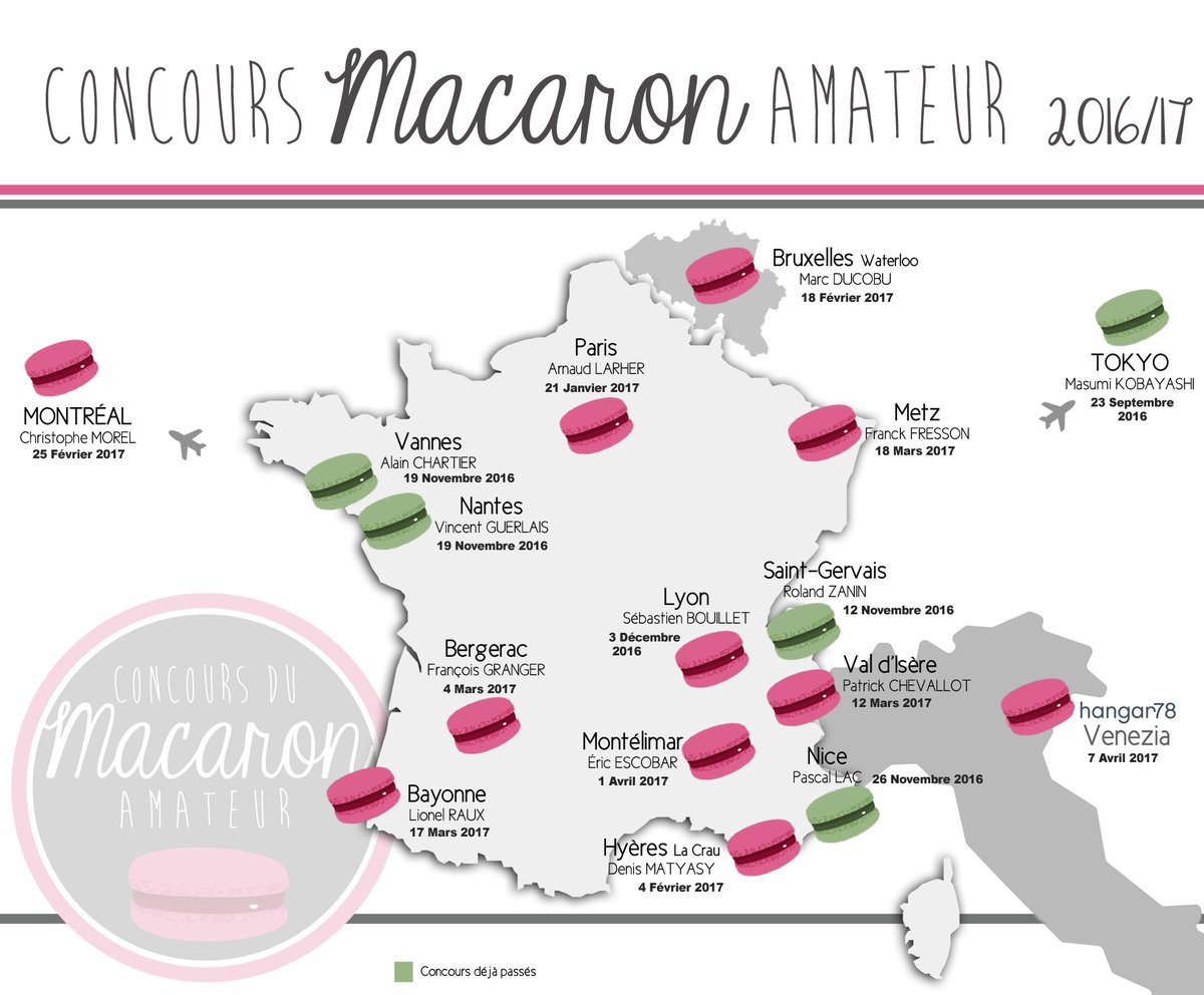 Avis aux Amateurs #LMP #lemeilleurpatissier TOUTES LES DATES des proch sélections internationales + inscriptions ! concours-macarons-amateur.com/pages/2016-17/…
