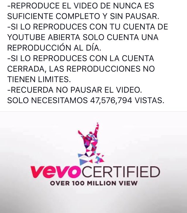 lafourcadeqro's tweet photo. ¿Quieres ayudar a @lafourcade a conseguir la certificación de Vevo? 
¡Aquí cómo lograrlo!
Nunca es suficiente ▶️ https://t.co/d2FUw8eJNa https://t.co/b6Hv1vsOg1