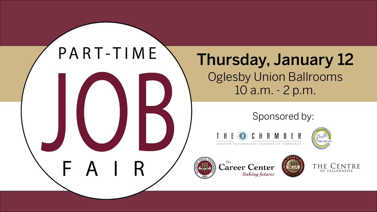 fsu_psyadvising's tweet photo. Need a part-time job next semester? Save the date! You can also use SeminoleLink to look for part-time jobs: https://t.co/ItI9qAKEjr https://t.co/bcvAn94clQ