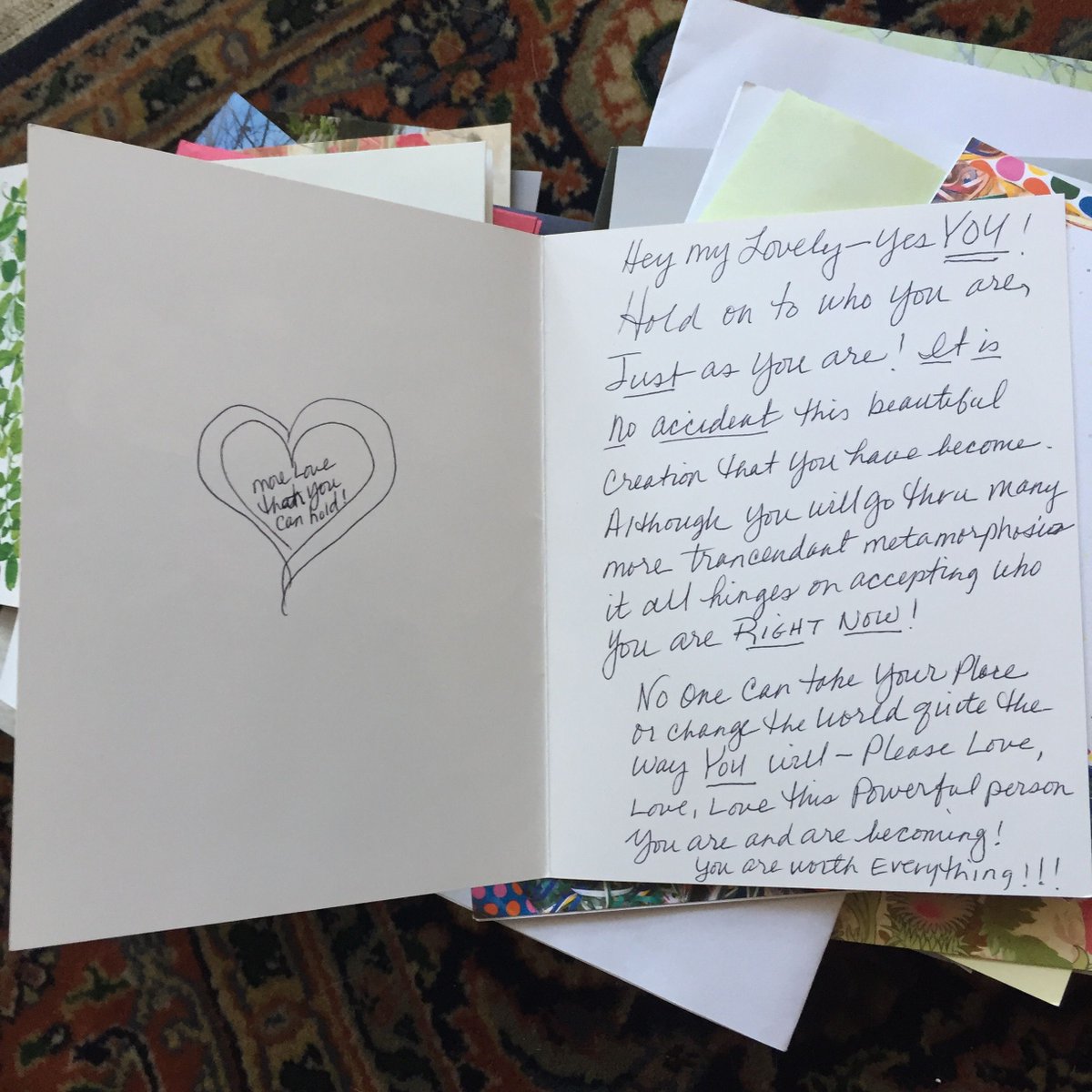 HopeNAnEnvelope's tweet photo. “Love this powerful person you are, and are becoming.” #HopeInAnEnvelope https://t.co/wzXlk0kE6L