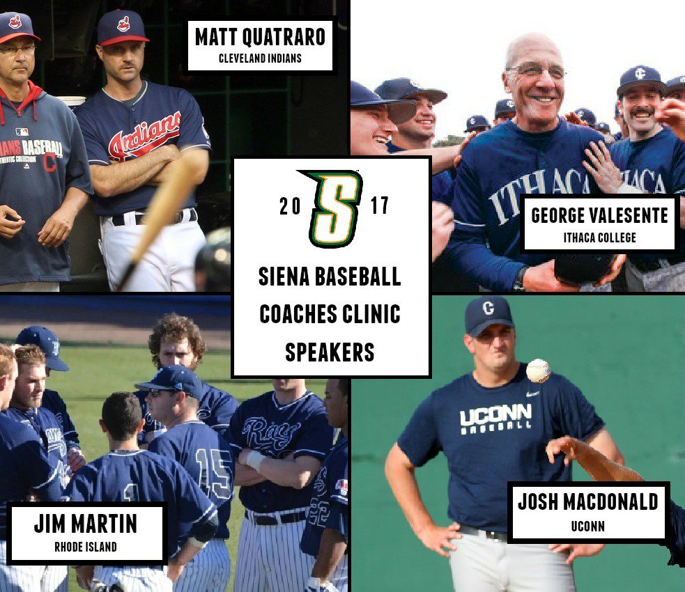 Excited to announce the Siena Baseball Coaches Clinic on Jan 29.  We have a great group of presenters ready to share their knowledge!