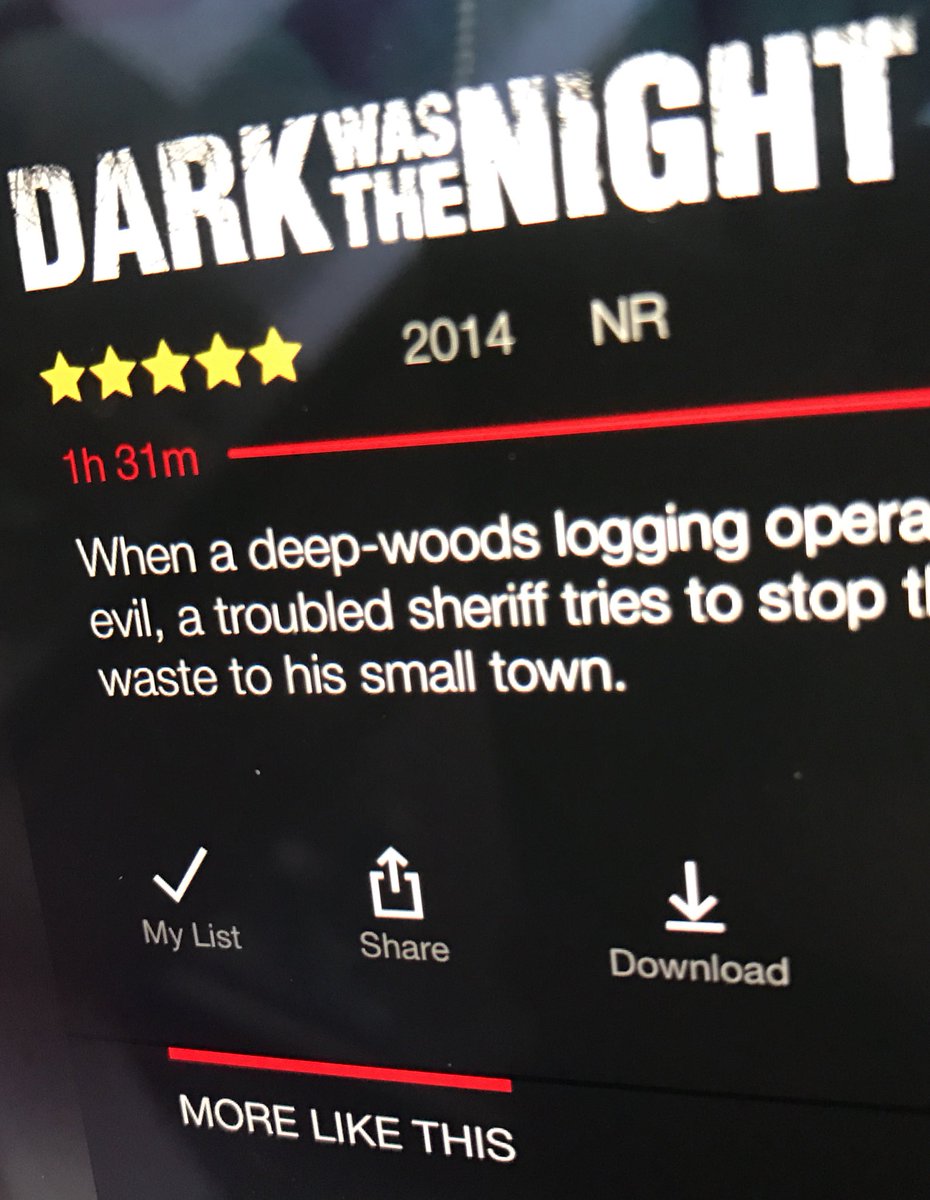 #DarkWasTheNight is now downloadable via #Netflix! Check it out on the go.