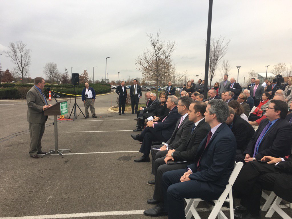 MarieKeister's tweet photo. Marysville Mayor Rausch: this will change how we move people and products for years to come #us33 smart corridor. https://t.co/pqLTHKXNrK