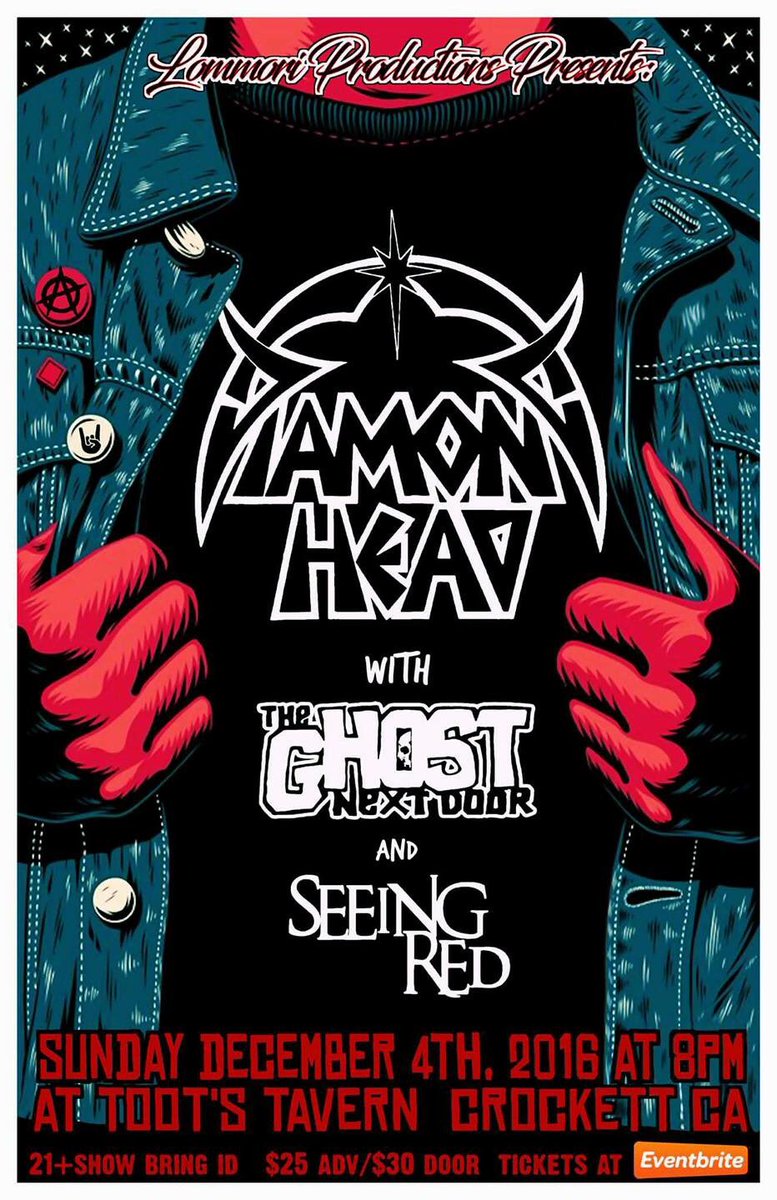 This Sunday we play with the classic NWOBHM band, Diamond Head. Honored to join them on the last show of their North American tour.
