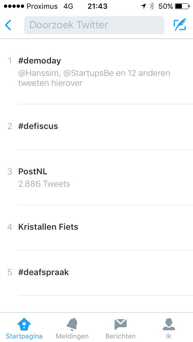 #demoday@startitkbc Trending #1