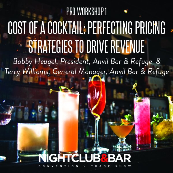 NightclubBar's tweet photo. @Bobby_Heugel &amp; @AnvilBitterBear are giving the run down on cocktail pricing strategies at #NCBShow17! Don't miss it! #ProWorkshop #LasVegas https://t.co/IjbWOLQPP3