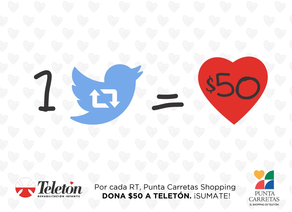 ❤ Con un simple CLICK podés colaborar con <a href="/teletonuruguay/">Teletón Uruguay</a>: dale RT y #PuntaCarretas dona $50 por vos, ¡SUMATE! #CrecemosTodos #10años ❤