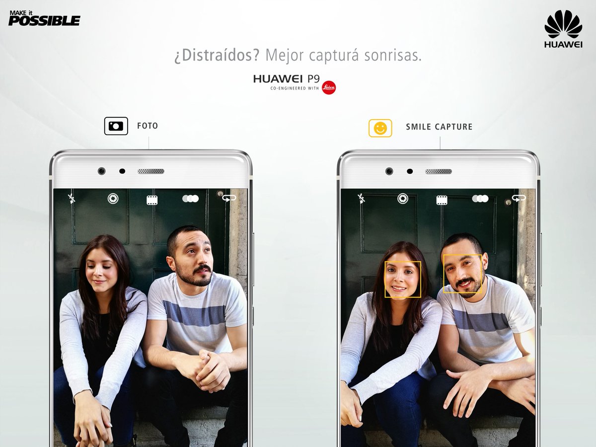 huaweimobilepy's tweet photo. Los mejores momentos llevan una sonrisa. El modo #SmileCapture del #Huawei #P9 capta tu felicidad para que la compartas. https://t.co/omkRX1uRjI