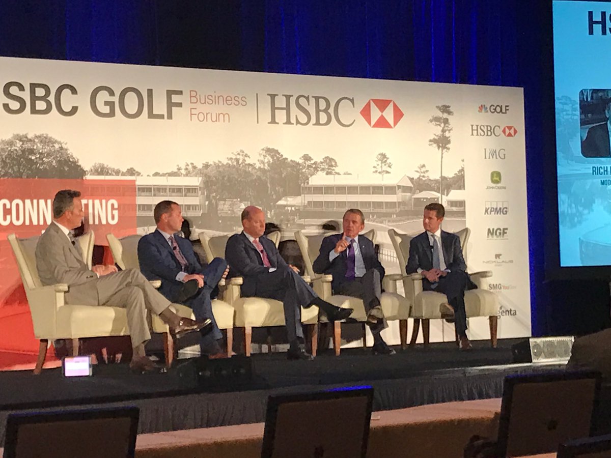 MetricsFirst's tweet image. Finchem, Davis, Whan, and Crall on stage at @_GolfBusiness closing out a great forum!