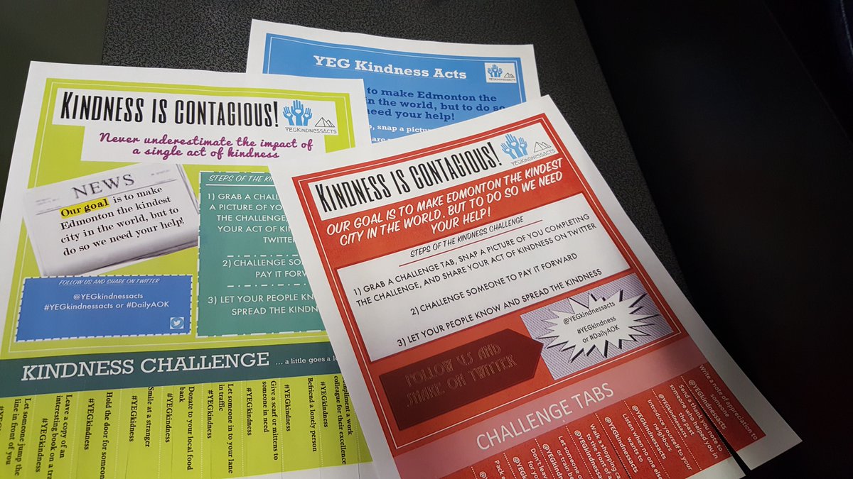 YEGkindnessacts's tweet photo. As you might have seen, we are covering Edmonton with Kindness Flyers! 
Pull a tab and complete the challenge. #YEGkindness https://t.co/skIIGKBOBK