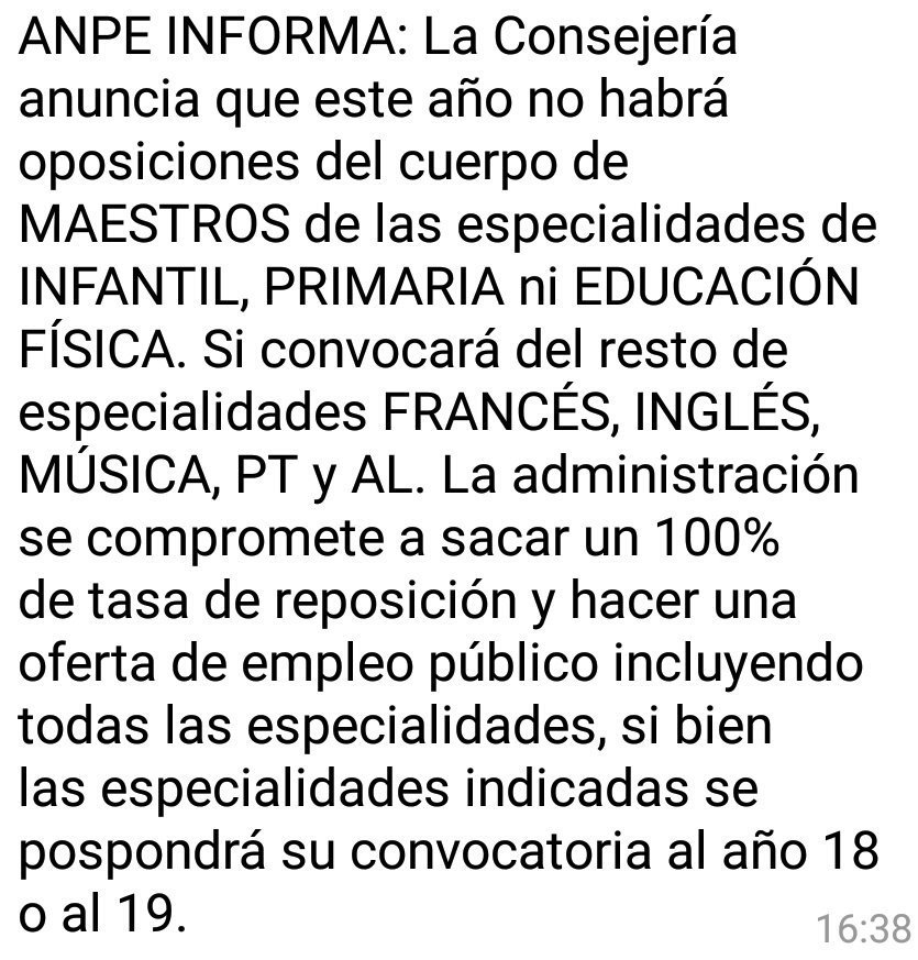 OpositoresJA's tweet photo. Mucho ánimo a los maestros por las malas noticias sobre las oposiciones en 2017. La Junta sigue jugando con los opositores #BastaYA https://t.co/EhOCiWbJWB