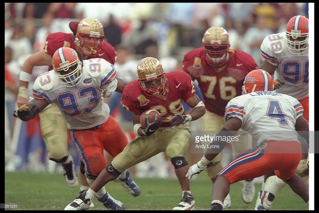 MikeFergWriter's tweet photo. On this day 20 years ago, #FSU upset rival Florida in a match-up of No. 1 vs. No. 2: https://t.co/UmFiGrMHmN #Noles #NoleNation https://t.co/Y3M7TDeMAD