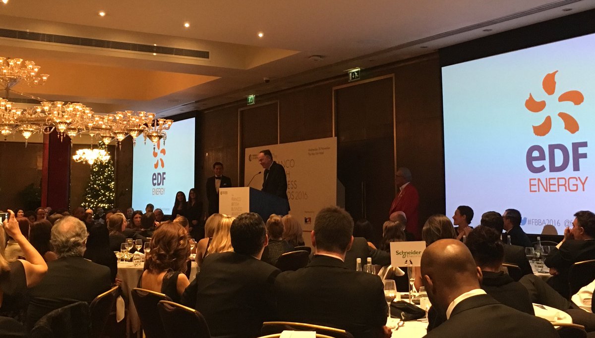 frenchchambergb's tweet photo. Also congratulations to the winner of the Large Corporate Award: @edfenergy! CEO Vincent de Rivaz is on stage to accept the award #fbba2016 https://t.co/JynsK1GQp6