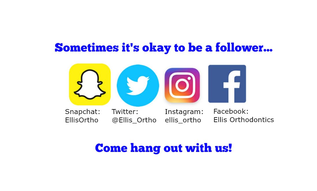 Ellis_Ortho's tweet photo. #FollowUs on #Snapchat #Facebook #Instagram and join in on the fun! #EllisOrtho #EllisOrthodontics https://t.co/MPEtffPSEt