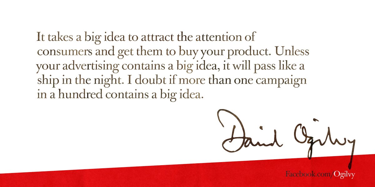 Ogilvy's tweet photo. #WednesdayWisdom from David Ogilvy https://t.co/LnnwaqbNX3