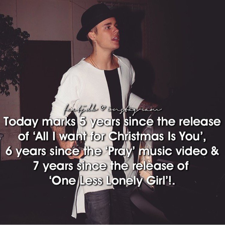 Believe1inbiebs's tweet photo. ππππβ€οΈβ€οΈ @justinbieber I can't believe it πππππΌ #7YearsofOLLG #6YearsofPray #5YearsofAllIWantForChristmasIsYou https://t.co/l8xtkgdPqj