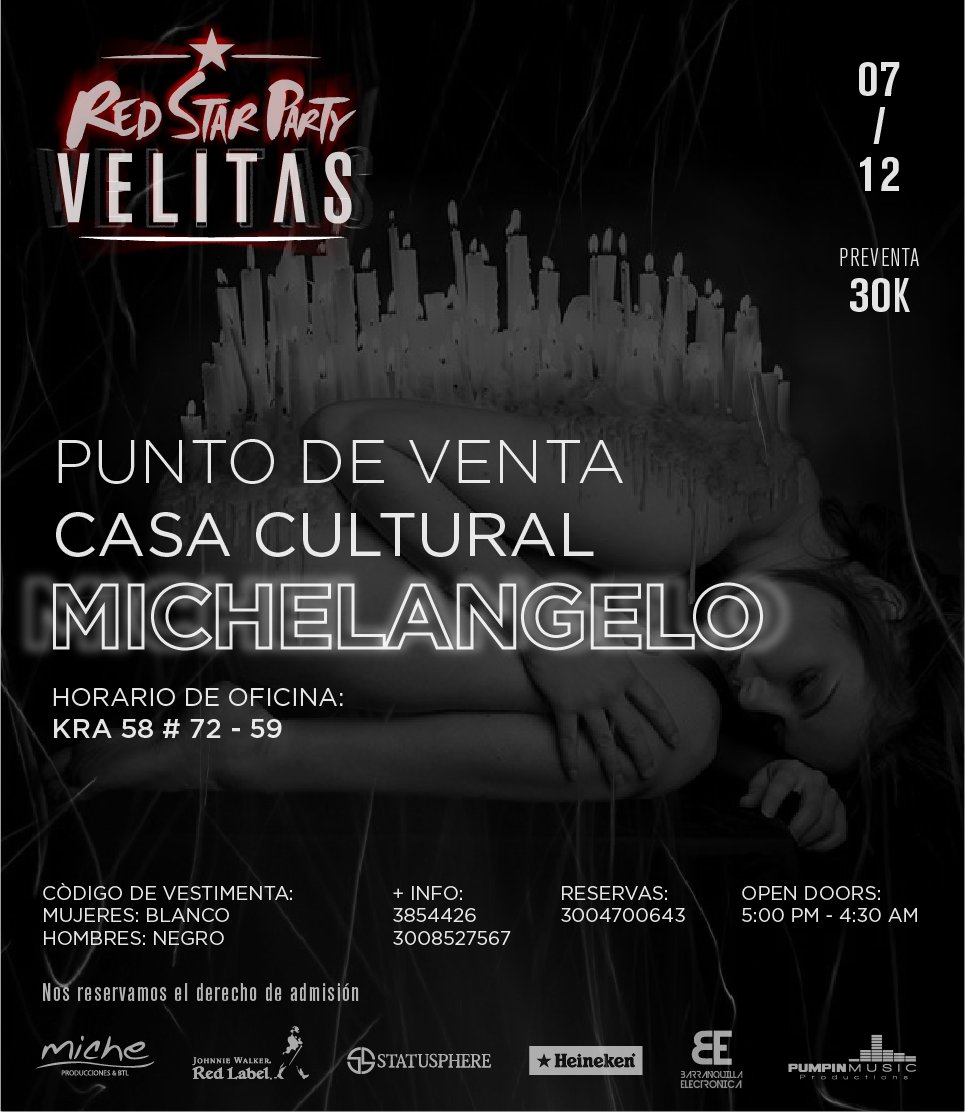 Acércate a la <a href="/CCMichelangelo/">Michelangelo</a> y adquiere tus boletas para la mejor fiesta electrónica de la ciudad #RedStarParty