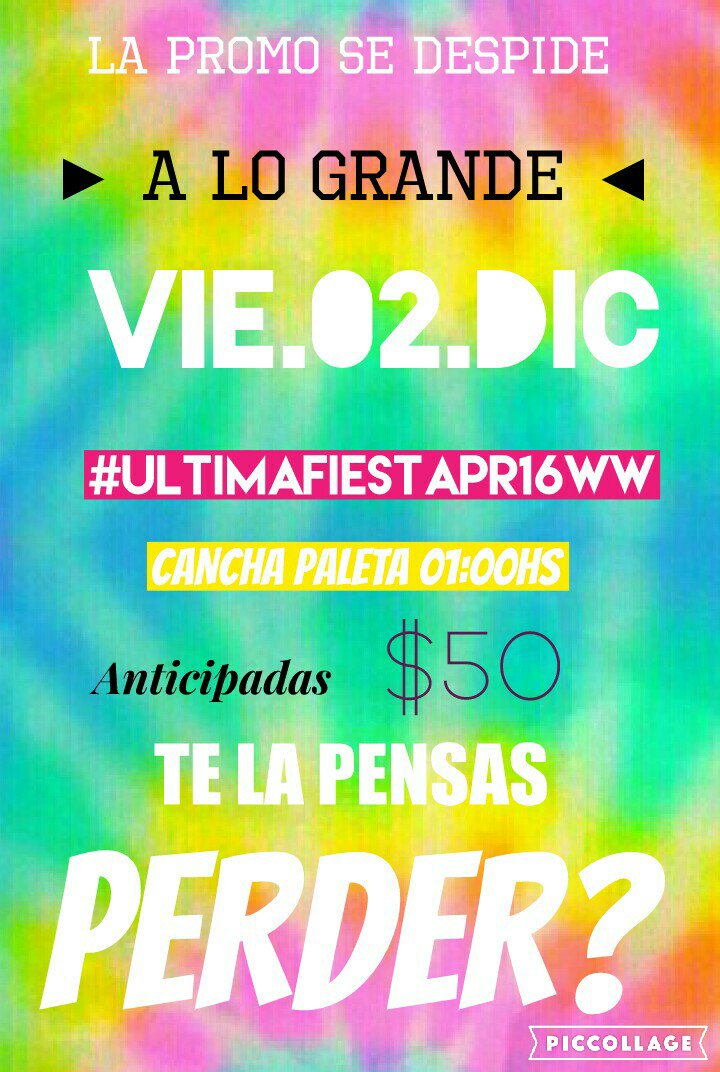 PR16WW's tweet photo. ▶ VOS NO TE PODES QUEDAR AFUERA ◀RT Y ETIQUETA A UN AMIGO PARA GANARSE LAS ENTRADAS DE LA #ULTIMAFIESTAPR16WW 💥💣💥 https://t.co/5OE9BXvYNO