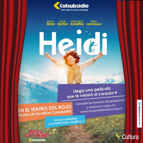 ♪ Abuelito dime tú, que sonidos son los que oigo yo ♫ Si la leíste cantando te acuerdas de #Heidi.
Programación en: facebook.com/museodelosnino…