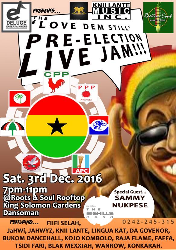 AfroReggaEmpire's tweet photo. #Reggae
PreElection #LiveJam
@RootsandSoulGH
@ #KingSolomon #Dansoman
Sat 3Dec
W/ @KojoKombolo @BUKOMDancehall @blakmexxiah @wanrowmrlarge45 https://t.co/vj7YCH5Bj5