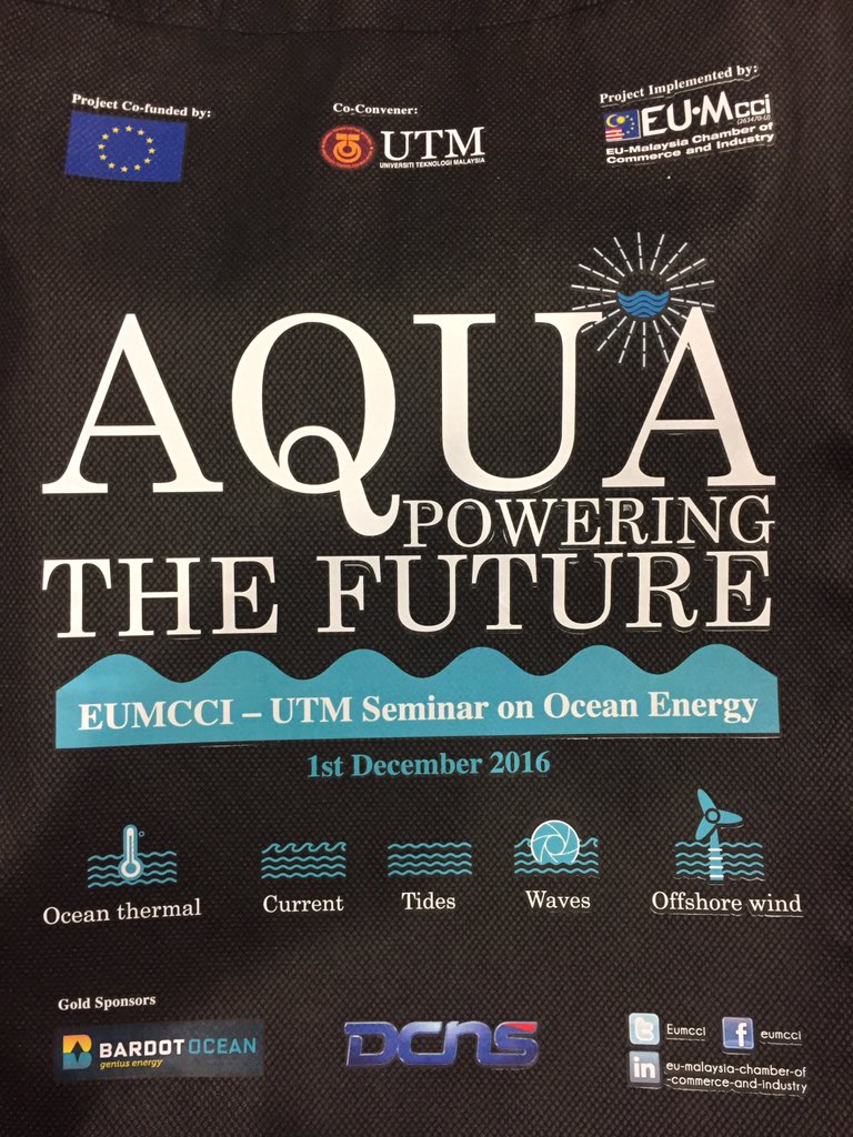 #ocean #energy could meet 10% of the #EU #power demand by2050. I presented the EU perspective at a #EUMCCI conference today in #KL #Malaysia