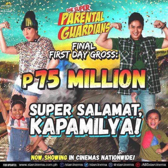 ericjohnsalut's tweet photo. OFFICIAL AND FINAL 1ST DAY GROSS - P75 MILLION! To GOD be all the glory! #TSPG2ndMegablockbusterDay https://t.co/sH3IQylWQm