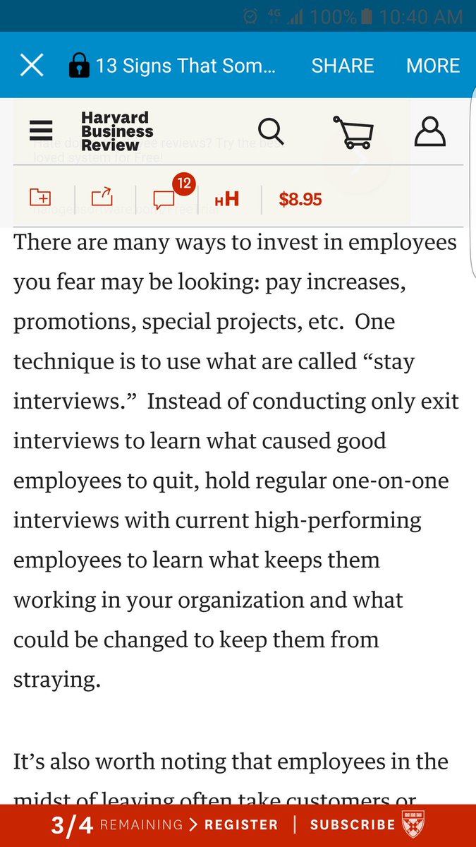 SherifMBSMP's tweet photo. #MBSMP "Stay Interviews". . . That’s a new term for me. . . Seems to be a smart approach. . . Extract from HBR article. https://t.co/21cjkCNOoN