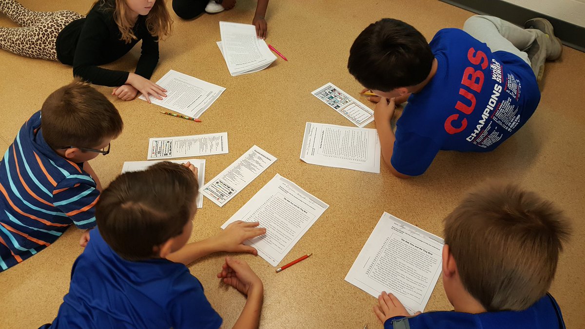 Working on group discussion skills in reading class