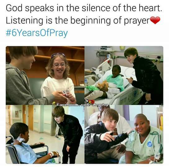 FlorDeBelieber's tweet photo. Dios habla en el silencio del corazΓ³n. Escuchando es el comienzo del orador
#6YearsOfPray https://t.co/cT84COHUCt