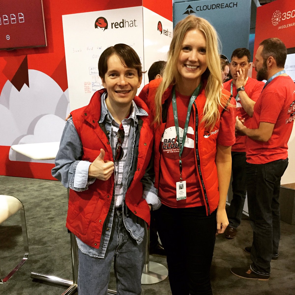 frostveily's tweet photo. Twinning with Marty McFly today at #reInvent. #BackToTheCloud https://t.co/sxjCTFy785