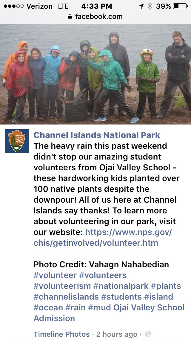 Just pulled this post from @CHISNPS Facebook page! Thank you @ovsalum for your dedicated student volunteers @NEEFusa #handsontheland