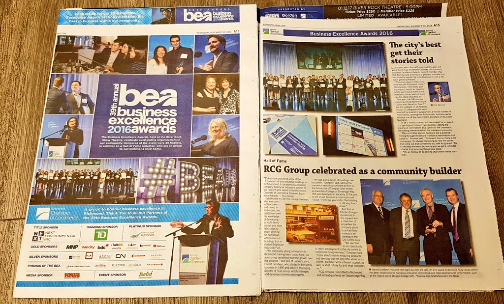 MPitcairn's tweet photo. Amazing #BEA16 section in today's @TheRichmondNews! Please check out the full event rundown #Richmondbc at: https://t.co/AqUJ45aFwU https://t.co/9DrIB42KdJ