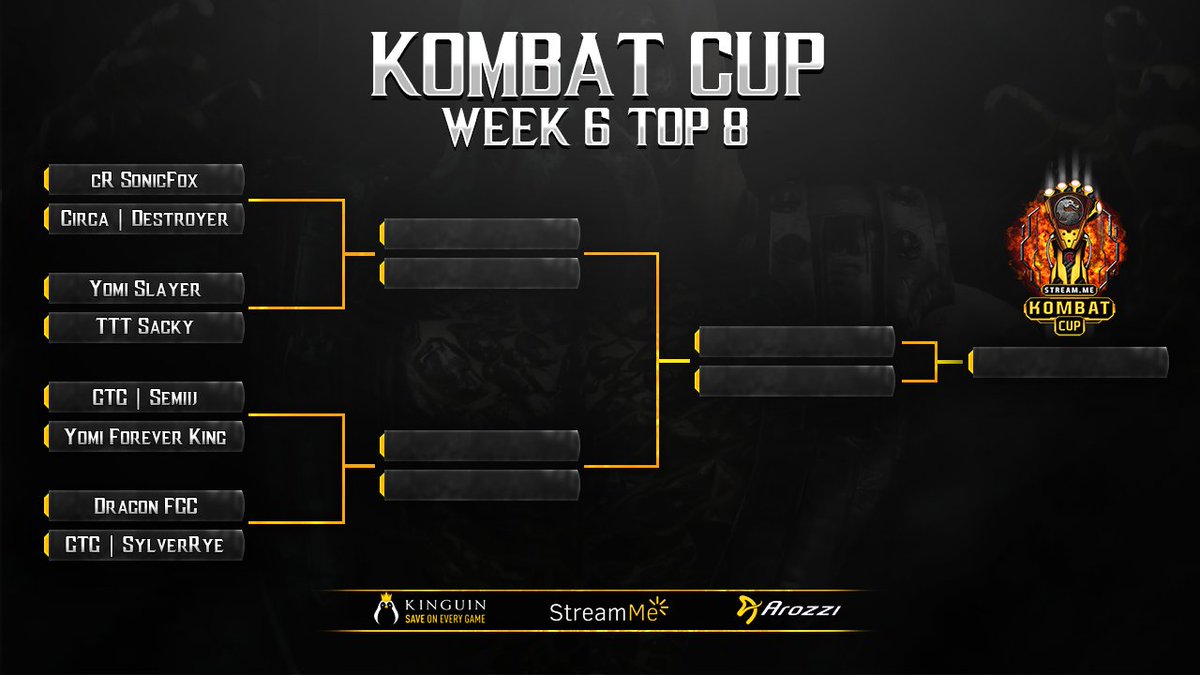 UncleAqua's tweet photo. WE ARE LIVE WITH TOP 8 FOR WEEK 6 OF THE #KombatCup ! @StreamMe @NetherRealm  @noobde @tylerlansdown RT AND LETS GO! https://t.co/w3mL0wkCHK https://t.co/AEi7fT5Jsd