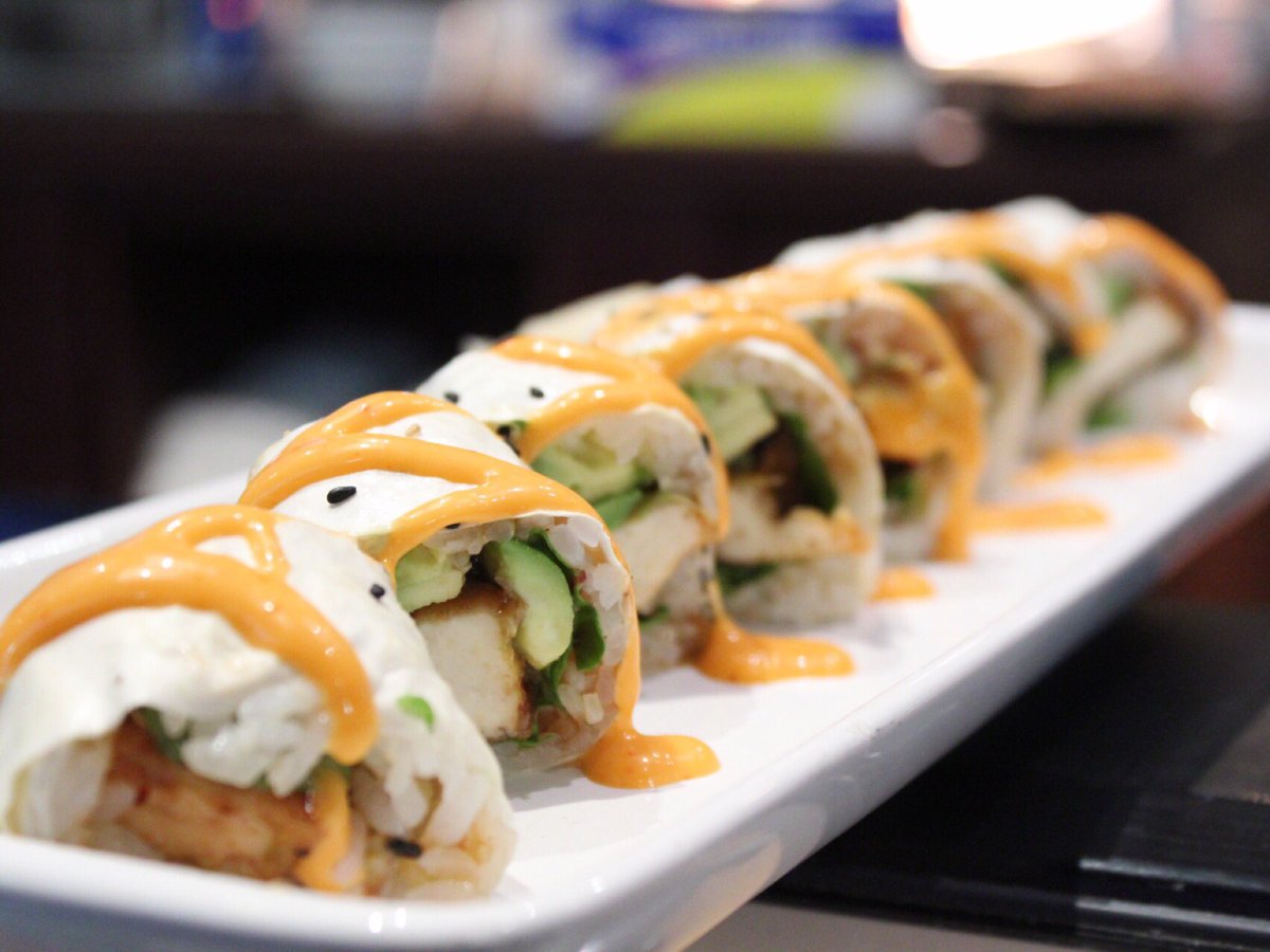 riptidesushi's tweet photo. #PSA: We dish up tasty deliciousness for our friends with select diets. This #Tofu Roll brings it! #humpday #vegan #vegetarian https://t.co/cwDWlmoTgM