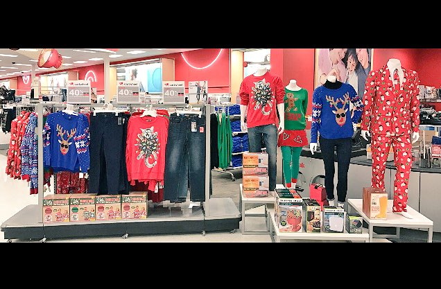1 stop shoppe for ugly Christmas sweaters/white elephant gifts. 🎄🐘🎯#scrappyanddelight <a href="/kharris_target/">Karen Harris</a> @Kate_VML @Jimanton12 <a href="/angel_yanke/">Angel</a>