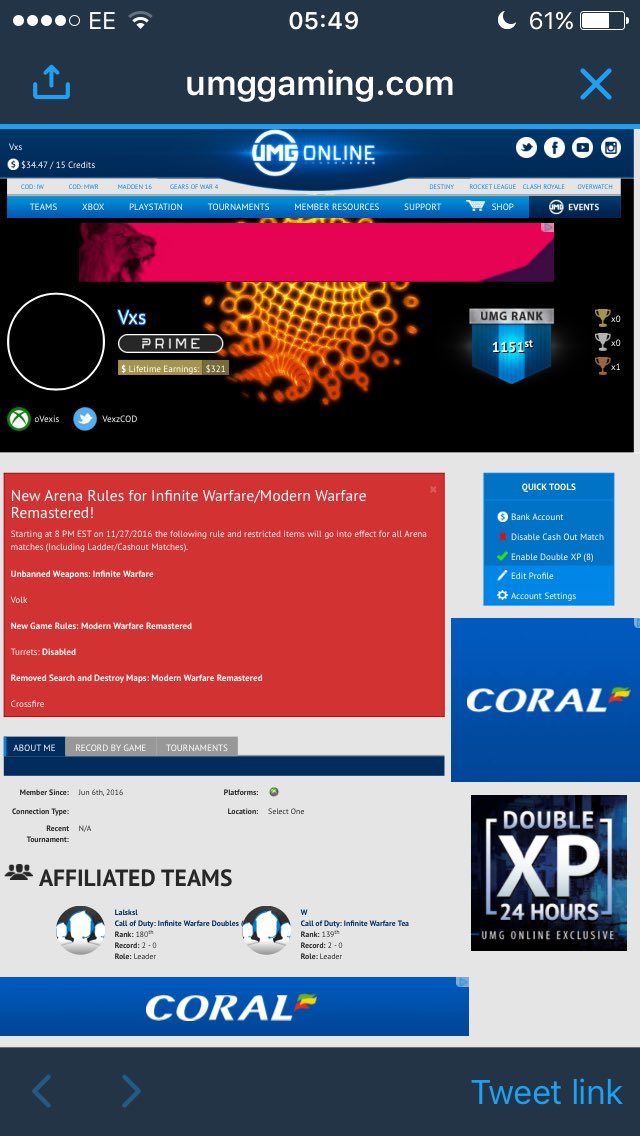 iONAmbitions's tweet image. Selling my UMG 
$5 PP only 
1k rank. 300+ earnings and 1 bronze DM for more info 
@NightRTs @DNR_CREW @HyperRTs