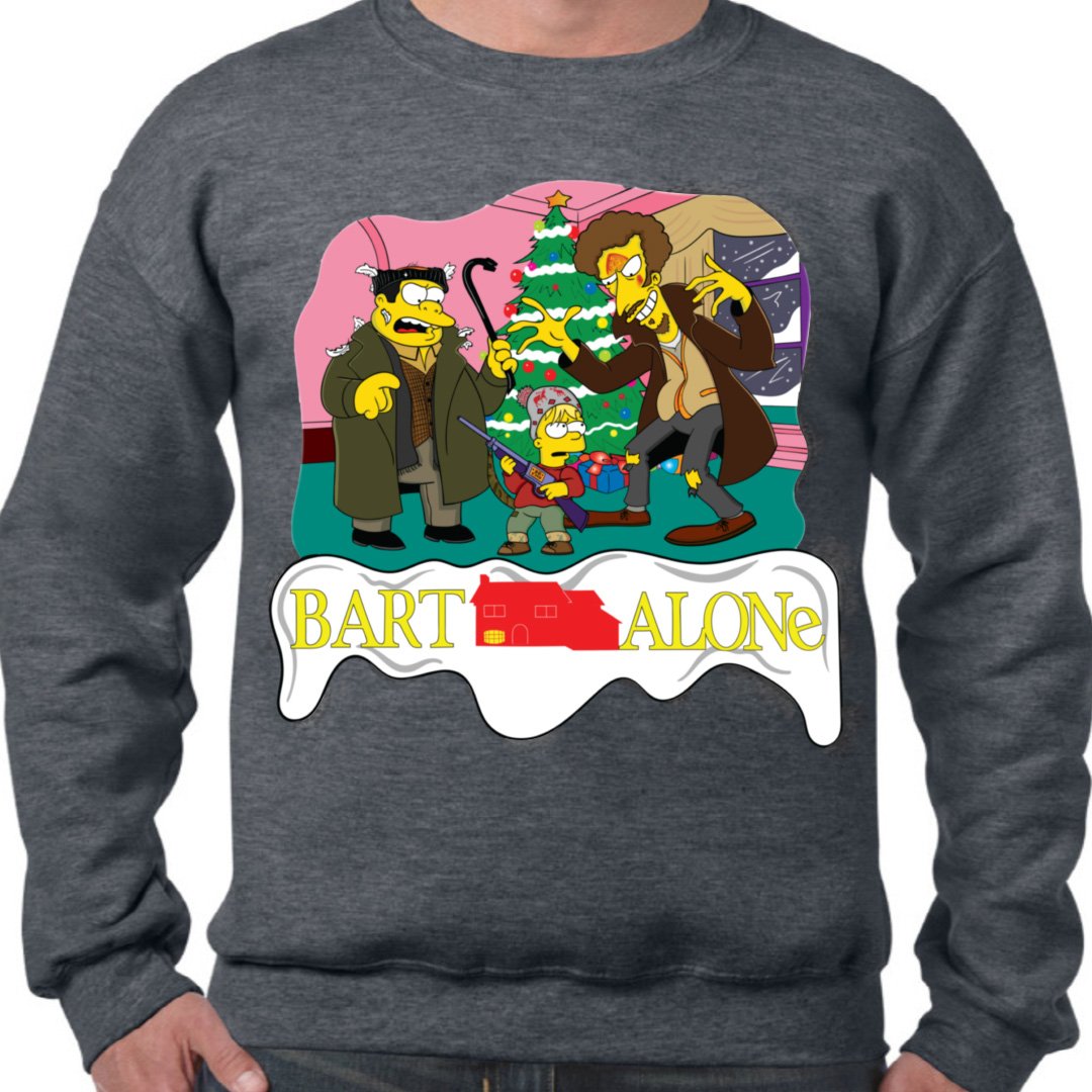 MH_Inkredible's tweet photo. A drawing I made into a #christmasjumper https://t.co/j882tyTpLG #simpsons #homealone #christmasgifts #christmassweater #bartsimpson #tees https://t.co/VOQxaZFrXR
