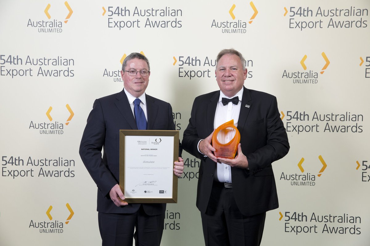 ACTGov_Business's tweet photo. #ACTGov  Trade
Trade Connect congratulates recipient @i_Simulate for winning 2016 Education and Training Australian Exporter of the Year https://t.co/sDFc2xtIzP