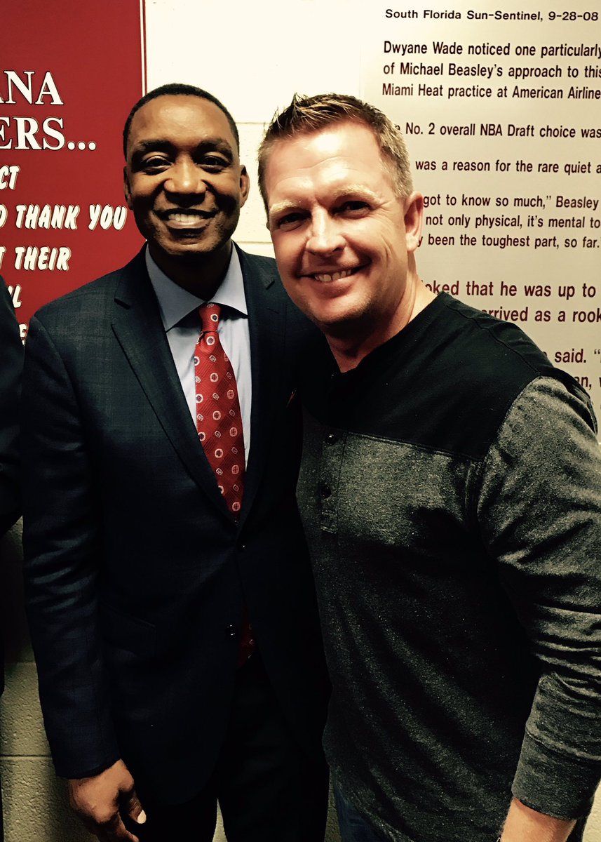 CoachSchloss's tweet photo. Not every day you meet an @NBA Hall of Famer! Isiah Thomas. https://t.co/oq1N3JozhO