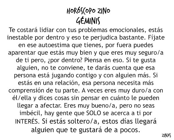 zinos__'s tweet photo. #HoróscopoZino #Géminis
Parte I &amp; II https://t.co/8akPJbzBsf