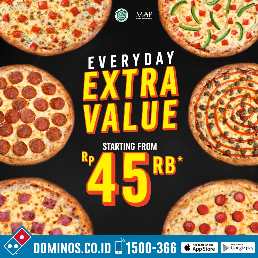 dominos_id's tweet photo. HELLO DECEMBER!! Ada yang special ni NEW!! Extra Value Range mulai dari 45rb nett untuk ukuran Medium #Pizza #deliveryexpert https://t.co/9M3dEm4BWw